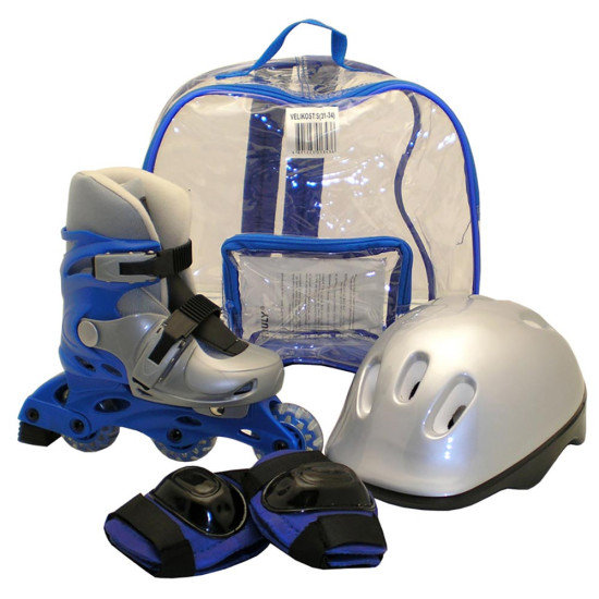 Rulyt Inline Πατίνια set of skates + helmet + protectors size S (31-34), blue